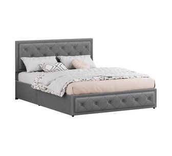 Arvin Double Grey Fabric Gas Lift Bed Frame