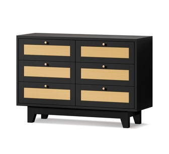 Arvid Black Chest of 6 Drawers