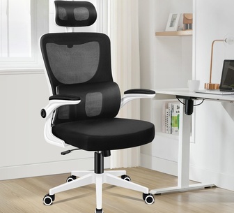 Caseth Black & White Mesh Office Chair