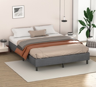 Ashe Double Grey Fabric Bed Base