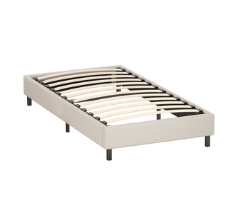Ashe Single Beige Fabric Bed Base