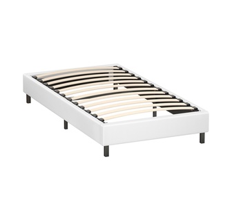 Ashe Single White PU Bed Base