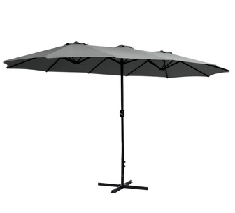 Aarush 4.57m Charcoal Outdoor Umbrella BeachPole Garden Tilt