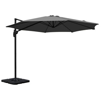 Aarush 3m 360 Degree Tilt Charcoal Outdoor Umbrella w/Base