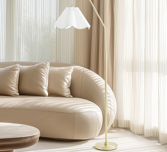 Astrid 165cm Gold Hanging Wavy Floor Lamp