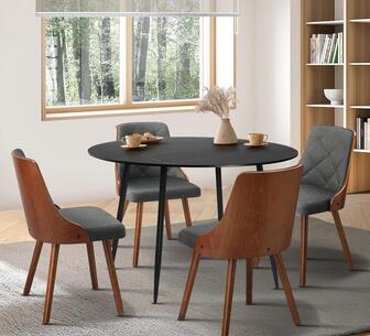 Atchison 4-Seater Dining Table and Chairs Set Black