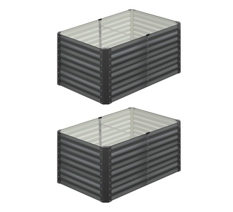 Set of 2 Atrium 120x80x73cm Grey Planter