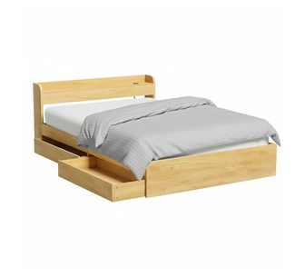 Valtor Double Oak Bed Frame with Storage & Charging Port