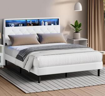 Auralia LED Bed Double White