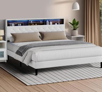 Auralia LED Bed King White