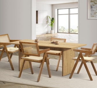 Aurell 4 Seater Dining Set Walnut