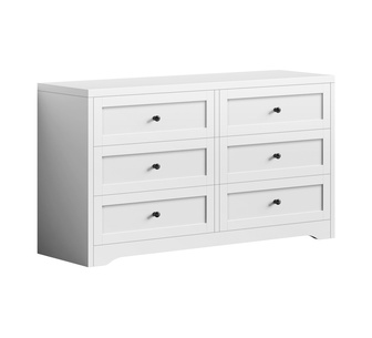 Ayven White Chest of 6 Drawers
