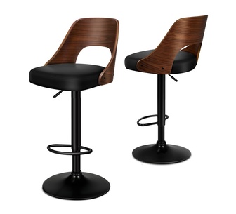 Set of 2 Aylan Black Brown Bar Stools