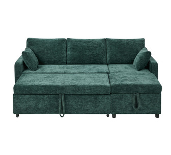 Ayrish 3 Seater Dark Green Modular Sofa Bed with Left-Right