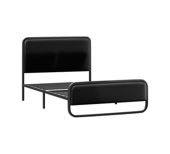 Razelle Single Black PU Metal Bed Frame