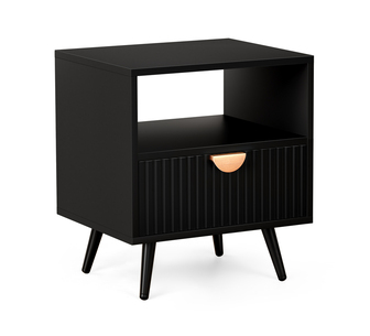 Baggins 1 Drawer Black Bedside Table