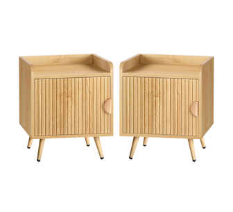 Set of 2 Baggins 1 Door Wood Bedside Tables