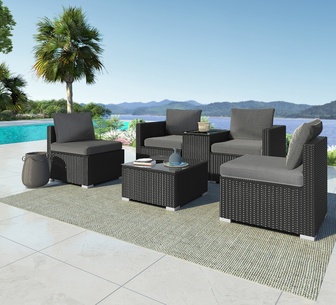 Bago Outdoor Modular Lounge Set Black