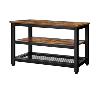 Barba 2 Tier Oak Bench Shoe Storage