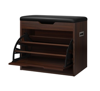 Barnaby 57cm Walnut Flip Bench Shoe Storage