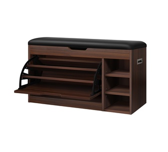 Barnaby 100cm Walnut Flip Bench Shoe Storage