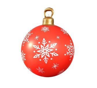 Holly Jolly Christmas Inflatable Ball Outdoor Bauble Red