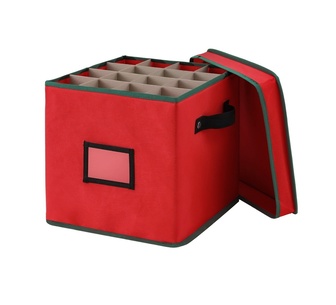 Holly Jolly Christmas Baubles Storage Red