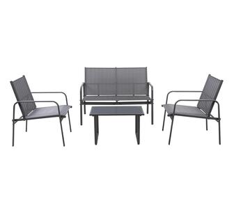 Bawley 4 Piece Outdoor Lounge Set Charcoal