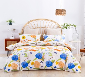 Dreamaker King Single Lily in Orange Quilt Cover Set