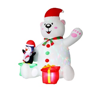 Holly Jolly 1.8M LED Inflatable Bear Decorations Multi