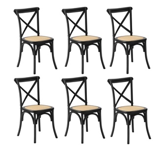 Set of 6 Bella Black Dining Chairs