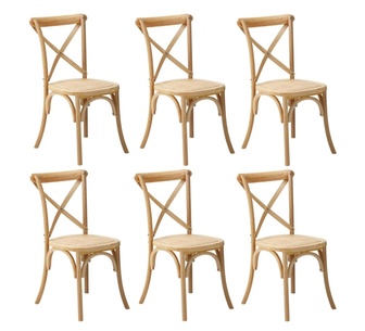 Set of 6 Bella Natural Dining Chairs