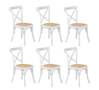 Set of 6 Bella White Dining Chairs