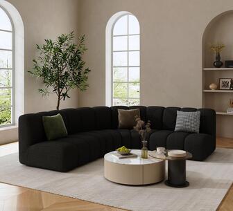 Bellemont 5 Seater Modular Sofa Black