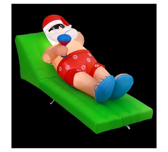 Holly Jolly 1.8M LED Christmas Inflatable Santa Bench Multi
