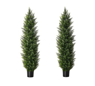 Set of 2 Bervia 150cm Topiary Cedar Tree Artificial Plant
