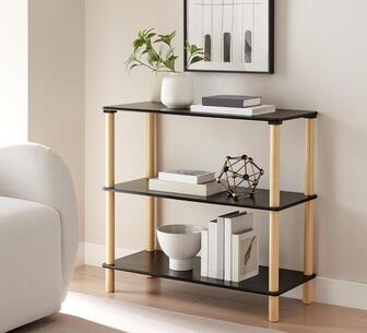 Berwick 3 Shelf Black Bookshelf