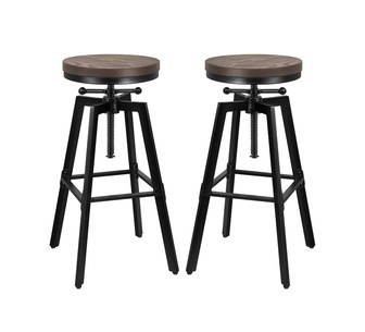 Set of 2 Egbert Black Bar Stools