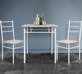 Bernabe 2 Seater Dining Table Set w/ Oak Dining Chair