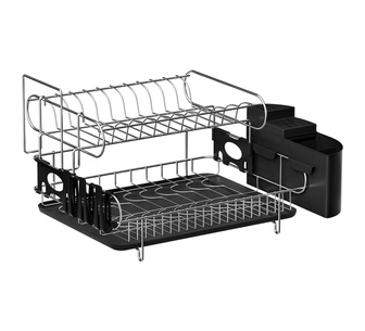 Bevin Dish Rack Silver/Black