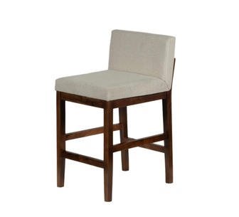 Bhumi 1 Seater Walnut Bar Stool with Polyester Seat