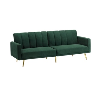 Obico 3 Seater Velvet Green Sofa Bed