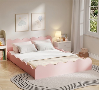 Bilby Double Pink Wavy Bed Frame