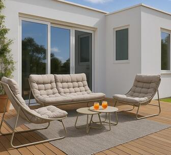 Bilgola 5 Piece Outdoor Lounge Set Khaki