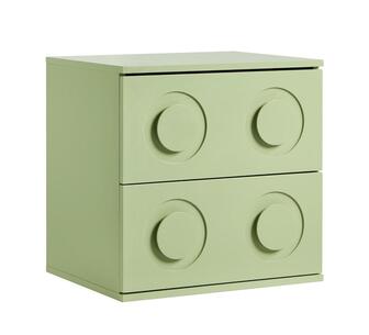 Bingky 2 Drawer Green Bedside Table