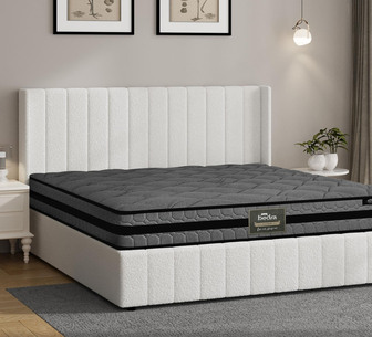 Blair Double White Gas Lift Bed Frame & Mattress Bundle