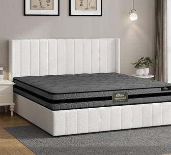 Blair King White Gas Lift Bed Frame & Mattress Bundle