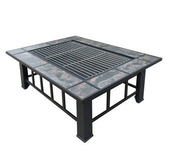 Blaze 3-In-1 Table Black Fire Pit BBQ Grill Ice Bucket