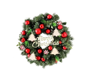 Holly Jolly 40CM Wreath Garland Baubles Ornaments Green