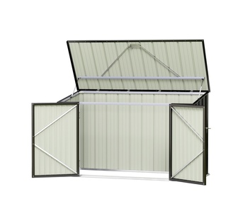 Boulder 221x132cm Black Double Door Outdoor Bike Shed